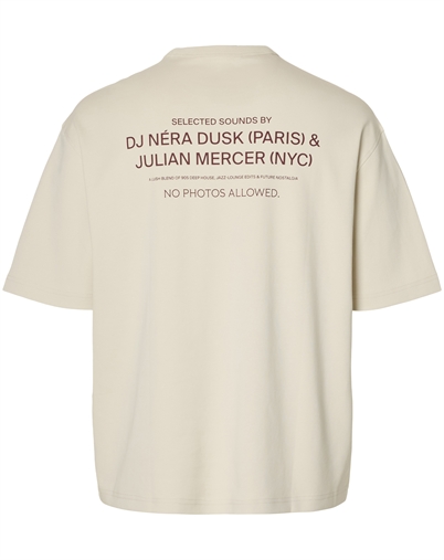 Selected - SLMTaj Heavy Graphic SS O-Neck T-Shirt - Silver Birch